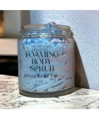 Bee-Youtiful Beauties Raspberry Pie Foaming Body Scrub | Exfoliating Moisturizing & Hydrating Body Scrub | Skin Care for Men & Women | Healthy & Youthful Glow Skincare - 2 OZ