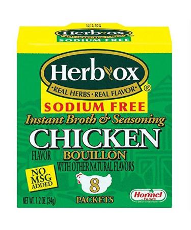 Herb-Ox Bouillon Chicken Instant Broth and Seasoning, 1.2 oz, 8 Count (Pack of 1)