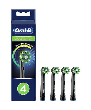 Oral-b Crossaction Electric Toothbrush Replacement Brush Head Refills Black 4 Count
