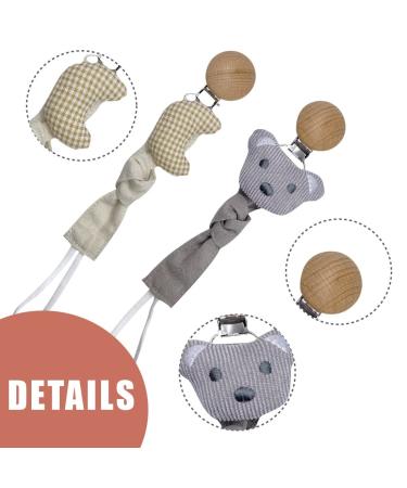 Lichuanuk Baby Pacifier Chain Set - 2-Piece Fabric Clip & Beech Wood for Boys & Girls - Includes Pacifier Rings - Ideal for All Baby Bite Toys - Buy Online on GoSupps.com