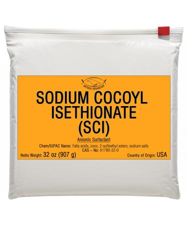 Sodium Cocoyl Isethionate (SCI) Powder - 32 oz - Anionic  Foaming Surfactant - DIY Solid Shampoo Bars  Bath Bombs  Foamy and Bubbly Products