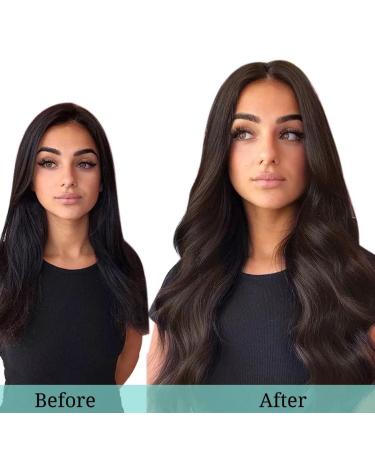 Doores Clip In Extensions - 24 Inch Real Human Hair - Dark Brown 60cm 120g 7 Pieces - Thick Remy Hair Extensions for Natural Look - Buy Online on GoSupps.com