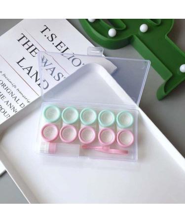 5 Couples Travel Contact Lens Cases - Stylish Eye Lens Box in Pink & Green for Women - Buy Online on GoSupps.com