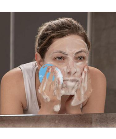 Facial Brush Multifunctional Silicone Face Scrubber Hand Scrubber Waterproof Facial Cleansing Brushes for Skin Cleansing for Deep Cleansing Virtcooy Blue - Buy Online on GoSupps.com