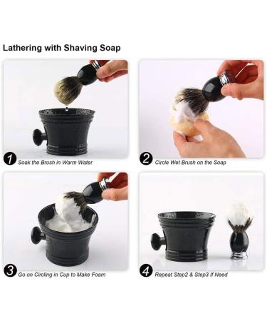 Premium GHQyp Men's Shaving Brush Set - Pure Silberspitz Dachshaar & Stainless Steel Resin Handle | Perfect Gift for Shaving Enthusiasts - Buy Online on GoSupps.com