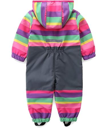 Umkaumka Baby Water Repellent Onesie Romper Jumpsuit Snowsuit Fleece Lined Pramsuit - Purple, 12-18 Months - Buy Online on GoSupps.com