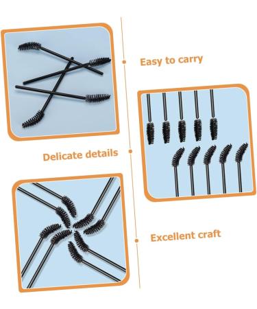 NOLITOY 200 Pcs Elbow Mascara Brush Lash Mascara Lash Accessories False Plastic Make up Eyelash Tool Travel 9.7x0.6cmx4pcs Blackx4pcs - Buy Online on GoSupps.com