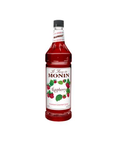 Monin - Raspberry Syrup, Sweet and Tart, Great for Cocktails and Lemonades, Gluten-Free, Non-GMO (1 Liter) 33.8 Fl Oz (Pack of 1)