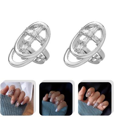 GALPADA 1pc Fingernail Cover Fingernail Ring Jewelry Opening Nail Art Charm Crystal Duster Thumb Nail Ring Little Nail Ring Crystal Fingernail Ring Grace Pointed Ring Miss Rhinestones - Buy Online on GoSupps.com