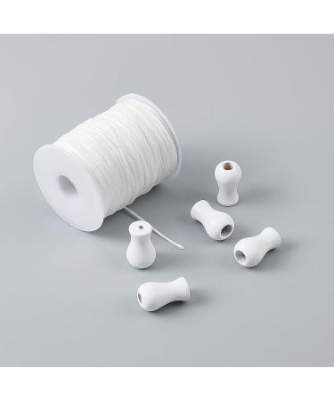 100 Yards 1.5mm White Nylon Braided Lift Shade Cord Roll with Wood Pendant Kit - Window Blinds & Roman Shade Repair - Buy Online on GoSupps.com