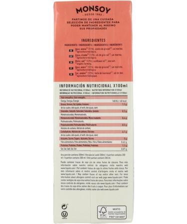 Pack of 6 organic oat drinks 0% sugar Monsoy 1 L - Buy Online on GoSupps.com