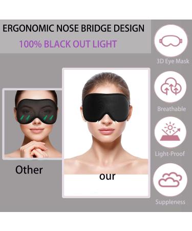 Buy 3D Sleep Mask for Side Sleepers - 100% Light Blocking Eye Cover for Men & Women - Soft Breathable Zero Pressure Night Blindfold - Buy Online on GoSupps.com