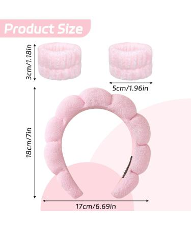 Feliciay Spa Headband for Women Sponge Terry Towel Cloth Fabric Head Band Puffy Makeup Headband Skincare Face Makeup Removal Washing Shower Cute Hair Accessories(Pink) - Buy Online on GoSupps.com