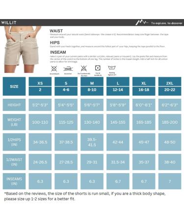 Willit Women's Lightweight Waterproof Hiking Cargo Shorts - Quick-Drying Breathable Active Summer Shorts in Khaki - Buy Online on GoSupps.com