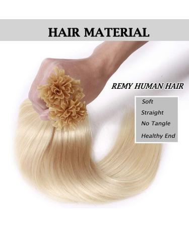 Pre Bonded Hair Extensions Real Human Hair 200S Strands U Tip Hair Extension Keratin Remy Hair Straight Natural Long Nail Full Head (16inch 16inch 100g #613 Bleach Blonde) - Buy Online on GoSupps.com