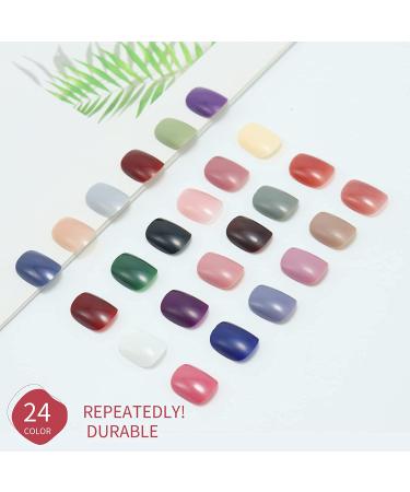 576Pcs Short Press on Nails - 24 Color Full Cover Square Fake Nails for Women - Nail Salon Art DIY - Buy Online on GoSupps.com