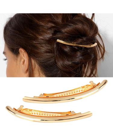 Metal Hair Clips for Women Simple Retro Large French Barrettes Hair Accessories for Women metal hairpins(Gold) - Buy Online on GoSupps.com