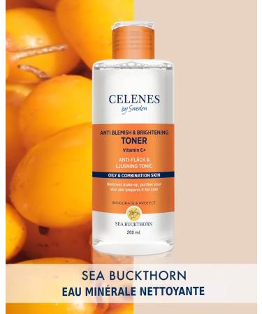 Celenes by Sweden Sea Buckthorn Facial Toner Anti-Pore & Brightening Face Toner 200ml - Vitamin C Niacinamide Face Lotion All Skin Types Including Oily-Combination Paraben-Alcohol Free - Buy Online on GoSupps.com