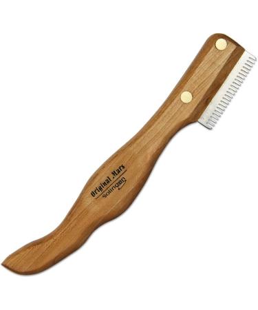 Schecker Ergonomic Underwool Top Hair Trim Knife - Hardened Stainless Steel Cherry Wood Handle Medium Tooth - Ideal for Precision Grooming - Buy Online on GoSupps.com