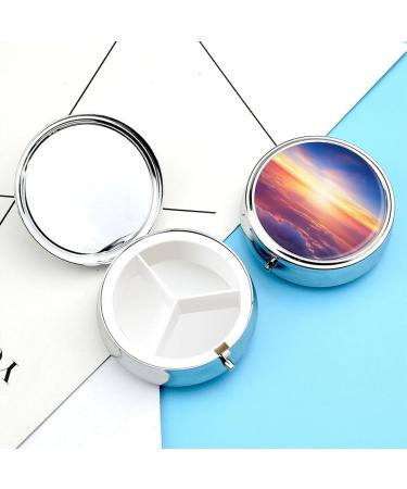 Buy 3 Compartment Travel Pill Box - Portable Medicine Organizer with Beautiful Sunrise Design - Perfect for Purse & Pocket - Ideal for Travel - Buy Online on GoSupps.com