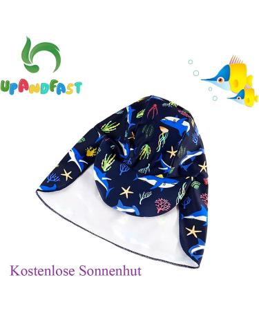UPF 50+ Navy Shark Zipper Swimwear for Baby Boys/Girls | Toddler One Piece Swimsuit with Snap Bottom | Sun Protection | 2-3 Years - Buy Online on GoSupps.com