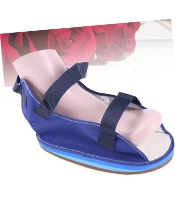 GLEAVI Square Toe Sandals for Women - Ankle Braces for Broken Feet - Foot Protective Shoes for Fracture Care - Blue - Buy Online on GoSupps.com