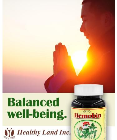 Healthy Land Hemobin 120 Capsules - Angelica Opuntia Alfalfa Hawthorn Berry Supplement for Optimal Blood Health - Buy Online on GoSupps.com