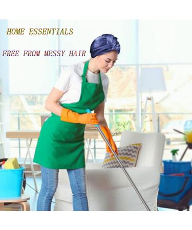 Silk Hair Bonnet for Women - Double Layer Soft Night Cap for Sleeping and Hair Care | Navy, One Size - Buy Online on GoSupps.com