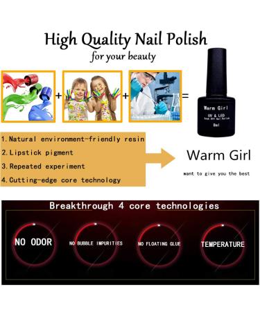 Warm Girl UV Nail Polish Set - 6 Nude Colors 8ml Gel Shellac Durable & Healthier Formula - Buy Online on GoSupps.com