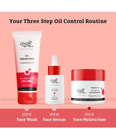 Oil Control Face Moisturiser with 0.5% Salicylic Acid | Mineral Oil & Petroleum Free | 50 gm - Perfect for Acne Prone Skin - Buy Online on GoSupps.com