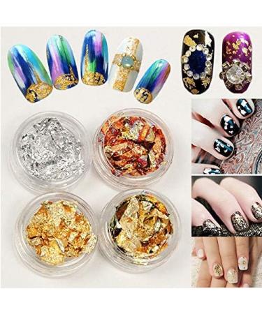 12 Boxes Nail Art Foil Glitter Flakes in Gold, Silver & Copper - Nail Sequins for Decorations - Buy Online on GoSupps.com