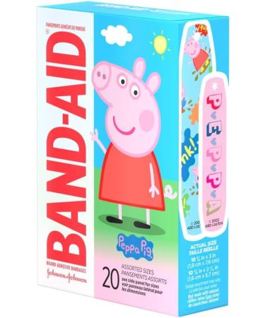 Band-Aid Brand Adhesive Bandages Peppa Pig - Self Adhesive Wound Care Skin Dressing - Assorted Sizes 20 Count - Buy Online on GoSupps.com