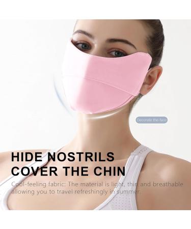 UV Face Masque - Breathable UV Protection Ice Silk Face Shield - Reusable 3D Sun Shield Face for Women Face for Fishing Hiking Cycling Eye Protection pink - Buy Online on GoSupps.com