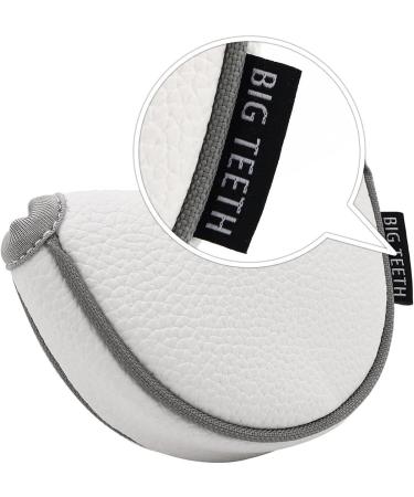 Big Teeth Small Golf Putter Cover - Half Mallet Mini Headcover w/ Magnetic Closure in White - Buy Online on GoSupps.com