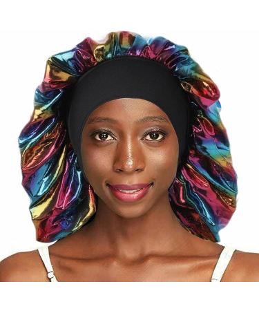 Satin Black Extra Large Bonnet Caps for Women and Girls - Pack of 2 - Buy Online on GoSupps.com