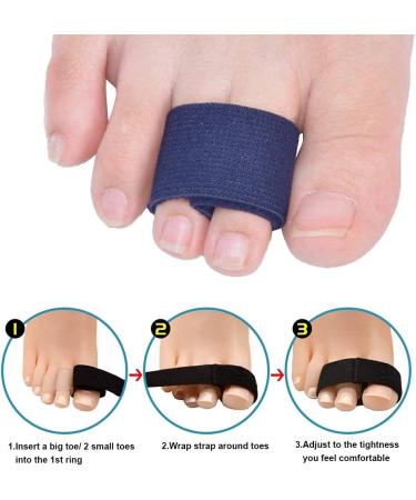 Sumifun Elasticity Toe Splint 4 Packs of Toe Wraps for Broken Toe Curled Toe Hammer Toe Toe Bandage for Big Toe Alignment Fracture Splint for Men or Women - Buy Online on GoSupps.com