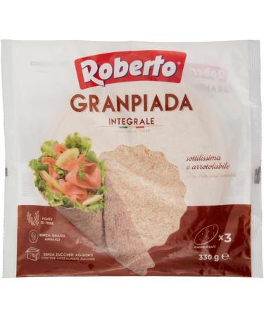  Italian Gourmet E.R. Roberto GranPiada Integrale Piadina Bread with Whole Wheat Flour Pack of 330 g Each Pack Contains 3 Envelopes + Polpa di Pomodoro Italian Gourmet Polpa di Pomodoro 400 g - Buy Online on GoSupps.com