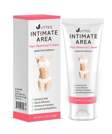 Intimate/Private Hair Removal Cream for Women, for Unwanted Hair in Underarms, Private Parts, Pubic & Bikini Area, Painless Flawless Depilatory Cream, Sensitive Formula Suitable for All Skin Types