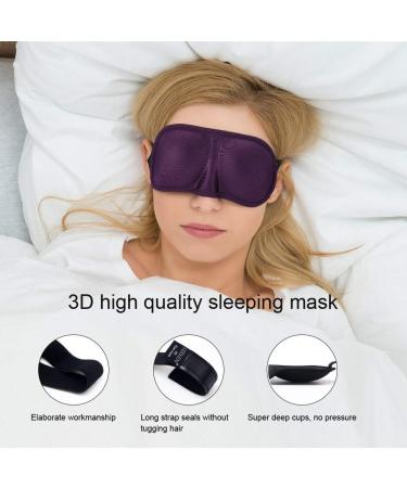 3D Contoured Light Blocking Sleep Mask - Lightweight Comfort Eye Mask for Men and Women - Purple - Buy Online on GoSupps.com