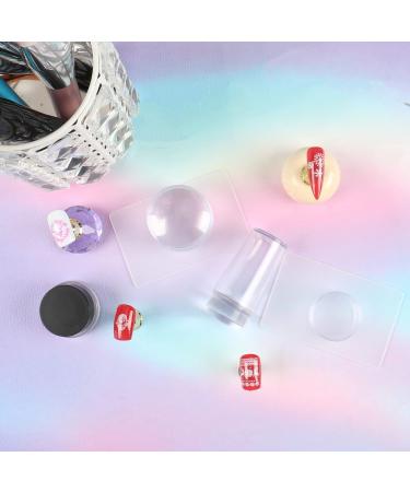 6 PCS ANGNYA Nail Art Stamper Set - French Tip Clear Soft Jelly Silicone with Scrapers, Replaceable Heads, Transparent Visible Body - For Manicure - Buy Online on GoSupps.com