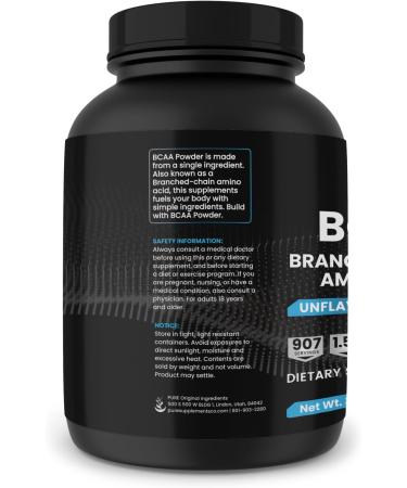 Buy PURE ORIGINAL INGREDIENTS 2:1 BCAA Powder - 3 lbs Unflavored Branched-Chain Amino Acids | 907 Servings | No Additives or Fillers | International Shipping Available - Buy Online on GoSupps.com