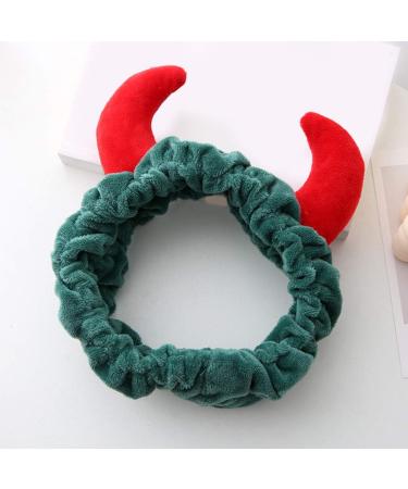 S-Trouble Plush Red Devil Horns Headband for Makeup Showers & Sports | Funny Festival & Party Hairband for Girls - Buy Online on GoSupps.com