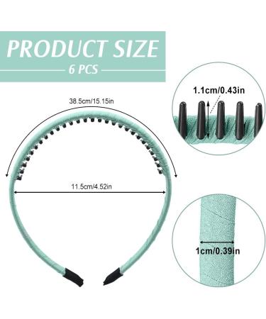 6 Pieces Teeth Comb Headband Fashion Hair Band Non-slip Hair Hoops Soft Satin Hair Hoop Hair Accessories Multi - Buy Online on GoSupps.com