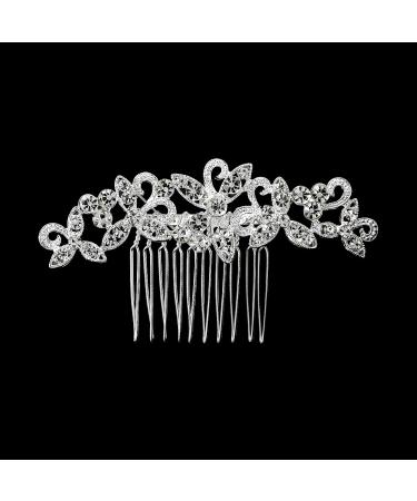 Jagowa Bridal Side Hair Comb Clip Rhinestone Hollow Flower Hair Comb Sparkling Headpiece Wedding Prom Party Hair Accessories for Bride Bridesmaid Women - Buy Online on GoSupps.com