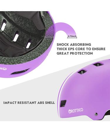 GROTTICO Toddler-Kids Bike Skate Helmet | Adjustable Multi-Sport Helmet for Boys and Girls | Scooter Skateboard Safety Helmet | Ages 2-14 | Matte Purple M (21.6-22.8inch/55-58cm) - Buy Online on GoSupps.com