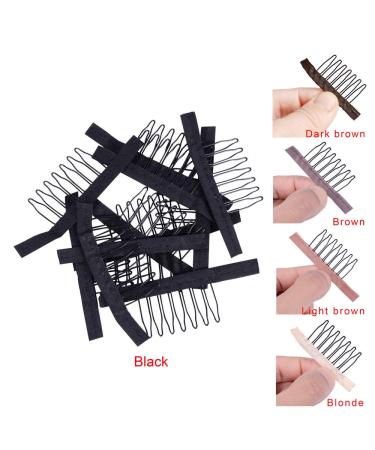 24pcs Black Wig Combs with 7-Teeth Steel Teeth for Wig Making & Hairpiece Caps - Wig Accessories Tools - Buy Online on GoSupps.com