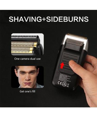 Men's Rechargeable Cordless Electric Shaver LCD Double-Blade Razor & Hairdressing Scissors - Green - International Shipping Available - Buy Online on GoSupps.com