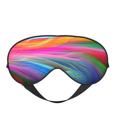 BREAUX Rainbow Ocean print Sleeping Eye Mask Double Sided Blackout Eye Mask Travelling Sleeping Mask