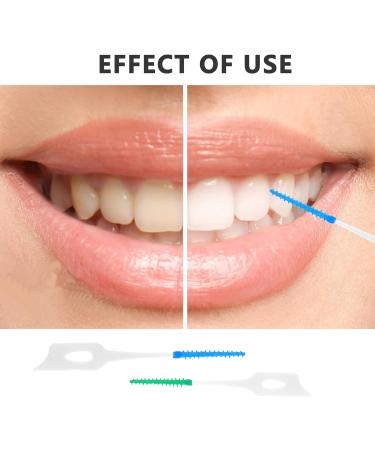 200-Piece Silicone Interdental Brushes - Dental Floss Sticks for Effective Tooth Cleaning & Gaps - Mhduyeg Green & Blue Brush Set - Buy Online on GoSupps.com