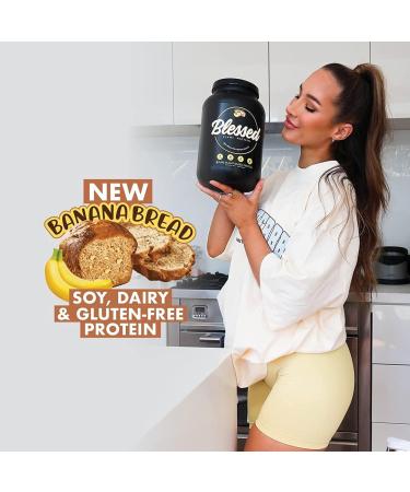Blessed Vegan Protein Powder - Plant Based Protein Powder Meal Replacement Protein Shake 23g of Pea Protein Powder Dairy Free Gluten Free No Sugar Added 30 Servings (Banana Bread) Banana Bread 30 Servings (Pack of 1) - Buy Online on GoSupps.com
